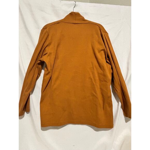 Evolverie Womens 2XL Plus open front Mustard Brown Cardigan Pockets Capsule Work - Picture 6 of 7